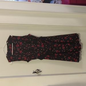 Black and red floral dress